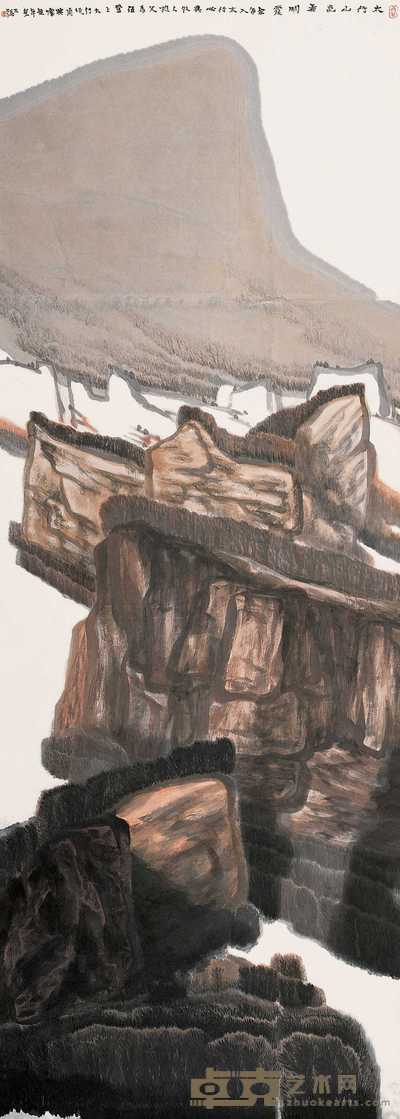 贾又福 太行山色看明霞 立轴 191×68cm